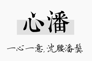 心潘名字的寓意及含义