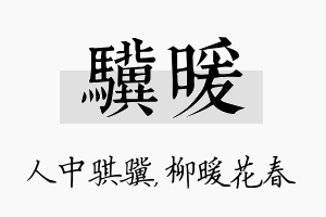 骥暖名字的寓意及含义