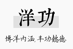 洋功名字的寓意及含义