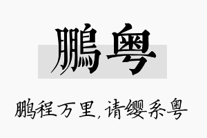 鹏粤名字的寓意及含义