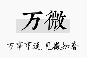 万微名字的寓意及含义