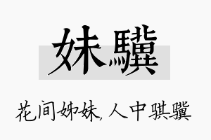 妹骥名字的寓意及含义