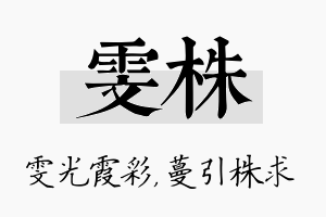 雯株名字的寓意及含义