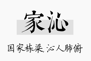 家沁名字的寓意及含义