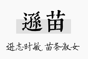 逊苗名字的寓意及含义