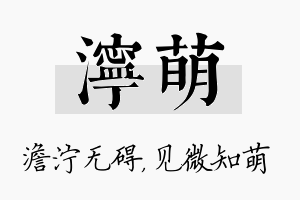 泞萌名字的寓意及含义