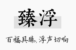 臻浮名字的寓意及含义