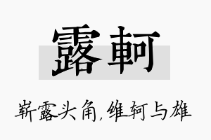 露轲名字的寓意及含义