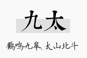 九太名字的寓意及含义