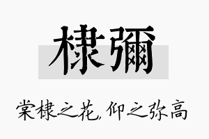 棣弥名字的寓意及含义