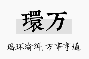 环万名字的寓意及含义