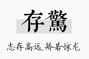 存惊名字的寓意及含义