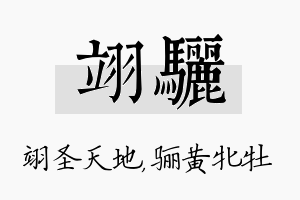 翊骊名字的寓意及含义