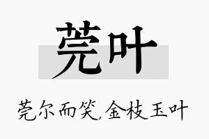 莞叶名字的寓意及含义