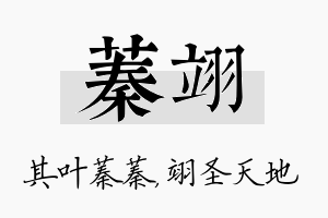 蓁翊名字的寓意及含义