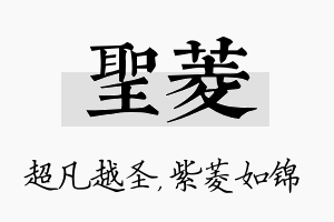 圣菱名字的寓意及含义