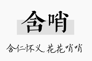 含哨名字的寓意及含义