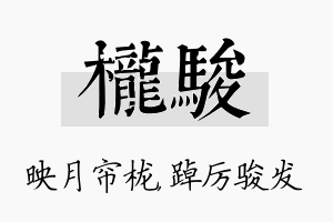 栊骏名字的寓意及含义