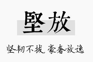 坚放名字的寓意及含义