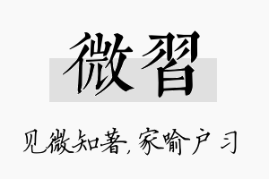 微习名字的寓意及含义