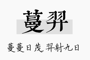 蔓羿名字的寓意及含义