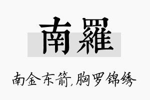 南罗名字的寓意及含义