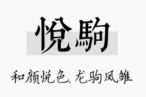 悦驹名字的寓意及含义