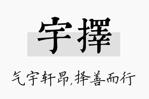 宇择名字的寓意及含义