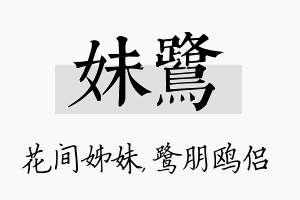 妹鹭名字的寓意及含义