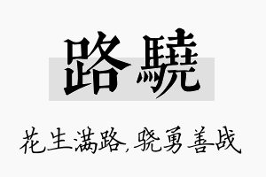 路骁名字的寓意及含义