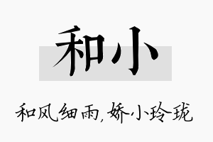 和小名字的寓意及含义