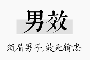 男效名字的寓意及含义