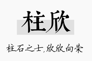 柱欣名字的寓意及含义