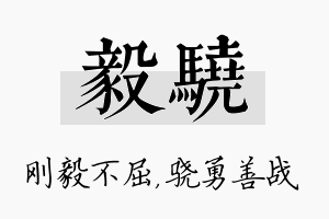 毅骁名字的寓意及含义