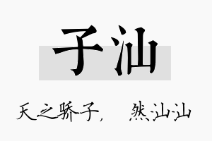 子汕名字的寓意及含义