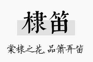 棣笛名字的寓意及含义