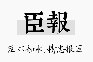 臣报名字的寓意及含义