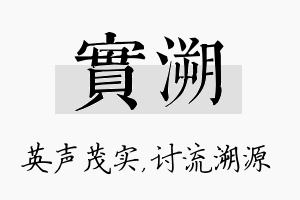 实溯名字的寓意及含义