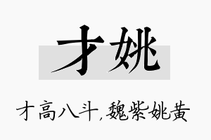 才姚名字的寓意及含义