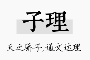 子理名字的寓意及含义