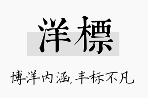 洋标名字的寓意及含义