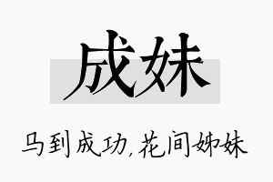 成妹名字的寓意及含义