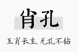 肖孔名字的寓意及含义