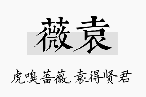 薇袁名字的寓意及含义