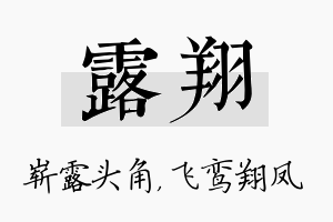 露翔名字的寓意及含义