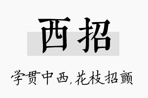 西招名字的寓意及含义