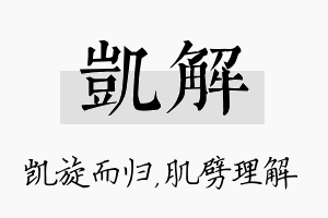 凯解名字的寓意及含义