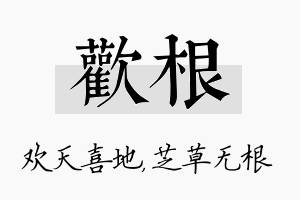 欢根名字的寓意及含义