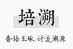 培溯名字的寓意及含义