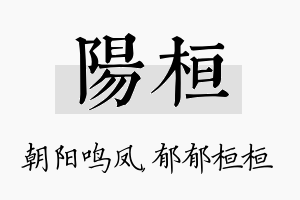 阳桓名字的寓意及含义